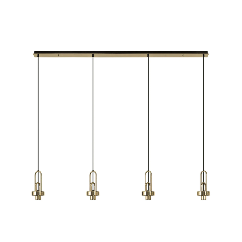 Photograph: Idolite Camille Linear Suspension Kit, 4 x E27, French Gold/Matt Black