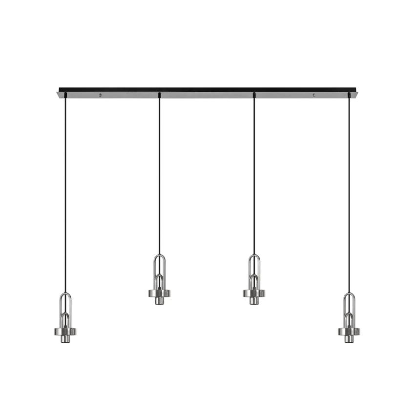 Photograph: Idolite Camille Linear Suspension Kit, 4 x E27, Polished Nickel/Matt Black
