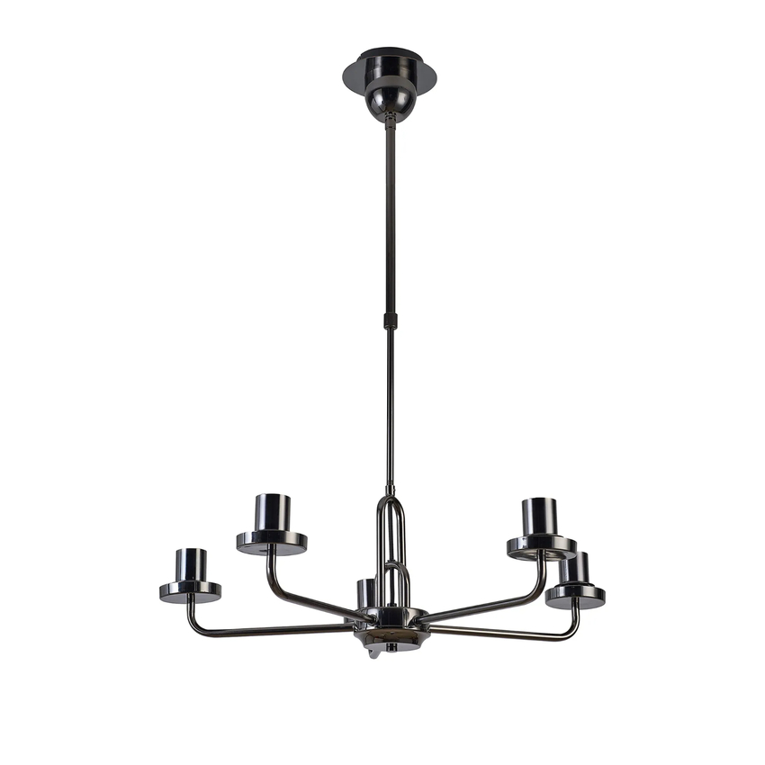 Photograph: Idolite Camille Telescopic Pendant/Semi Flush Light, 5 x E27, Black Chrome