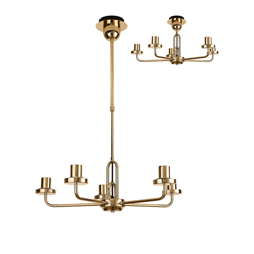 Photograph: Idolite Camille Telescopic Pendant/Semi Flush Light, 5 x E27, French Gold