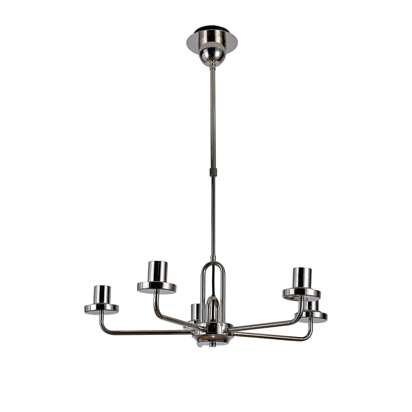 Photograph: Idolite Camille Telescopic Pendant/Semi Flush Light, 5 x E27, Polished Nickel