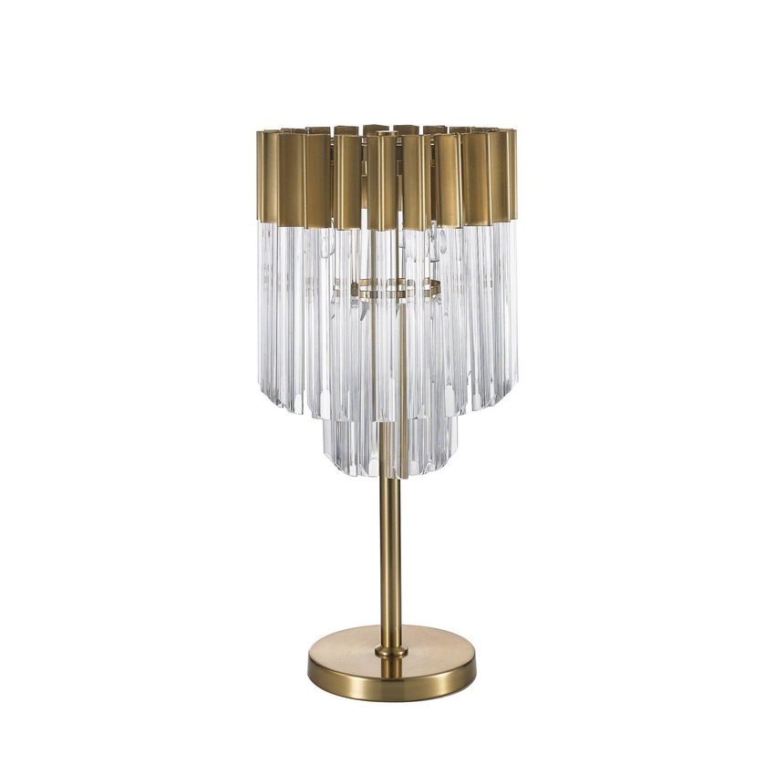 Photograph: Idolite Carpathian Brass Finish 3 Light Table Lamp