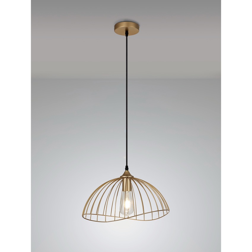 Photograph: Idolite Cecilia Panited Gold Finish Single Pendant Light