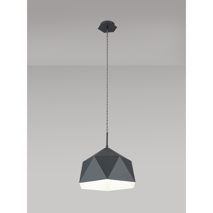 Photograph: Idolite Celeste Graphite Finish Single Pendant Light C/W White Inner