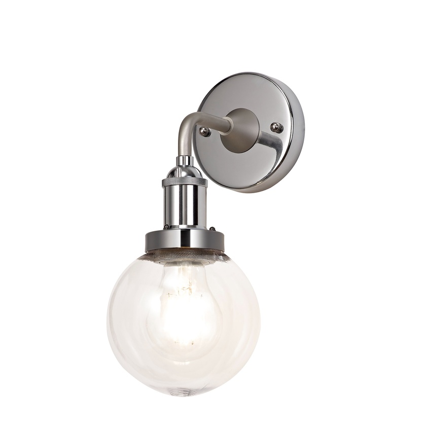 Photograph: Idolite Chimborazo Titanium Silver/Polished Chrome Exterior Wall Light - IP65