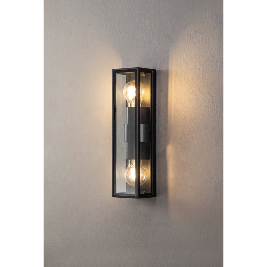 Photograph: Idolite Dempsey Anthracite Flush 2 Light Exterior Wall Light - IP65