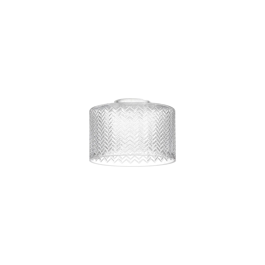 Photograph: Idolite Devine 17x11cm Clear Chevron Pattern Drum Glass Shade