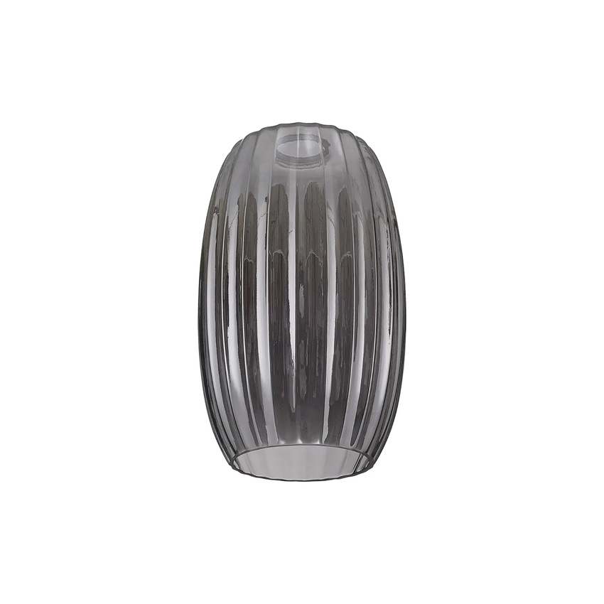 Photograph: Idolite Devine 18x29cm Smoke Ribbed Tubular Glass Shade