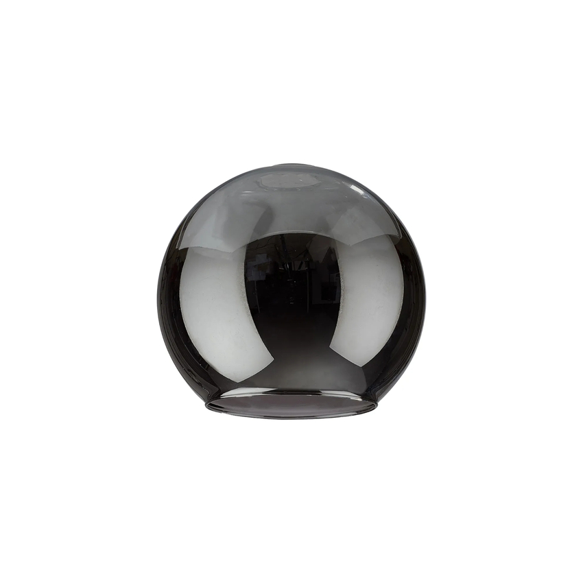 Photograph: Idolite Devine 20x18cm Open Mouth Round Chrome Plated Globe Glass Shade