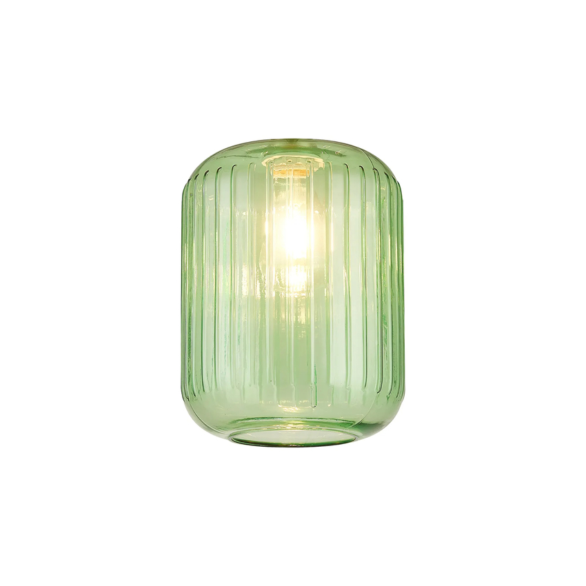 Photograph: Idolite Devine 20x25.5cm Green Ribbed Cylinder Glass Shade