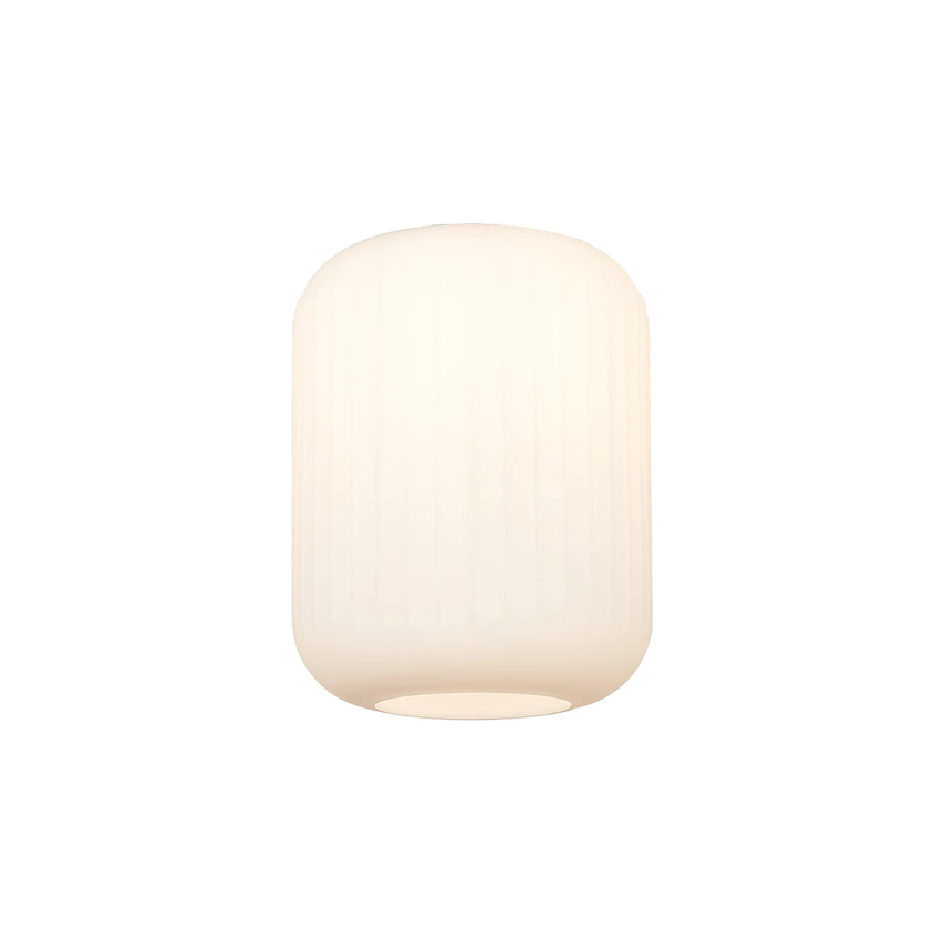 Photograph: Idolite Devine 20x25.5cm Opal Ribbed Cylinder Glass Shade