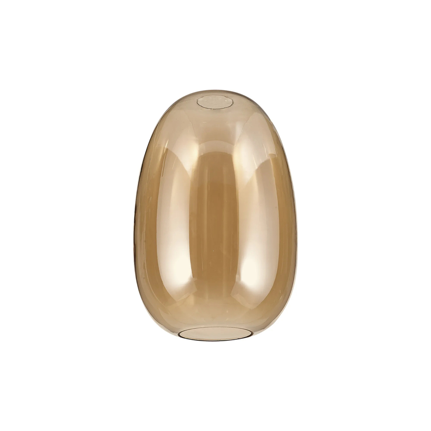 Photograph: Idolite Devine 20x30cm Amber Plated Slim Curved Trapezium Glass Shade