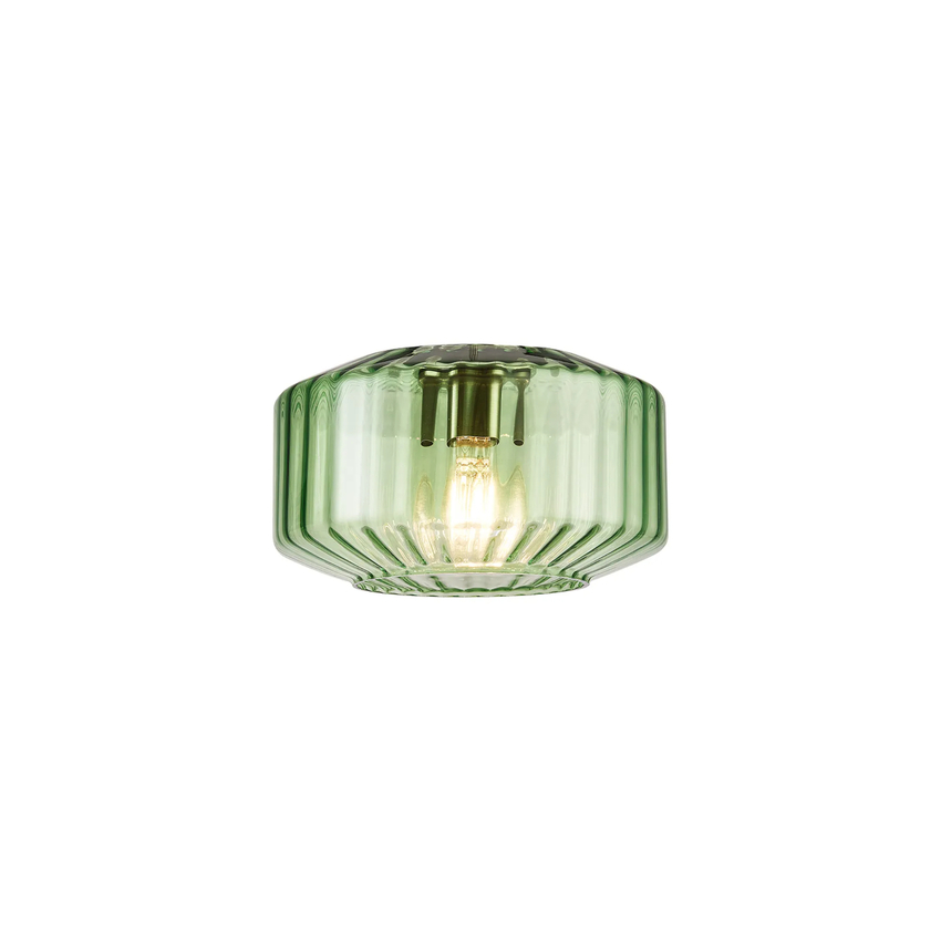 Photograph: Idolite Devine 22x13cm Green Chamfered Round Rippled Glass (Z), Shade