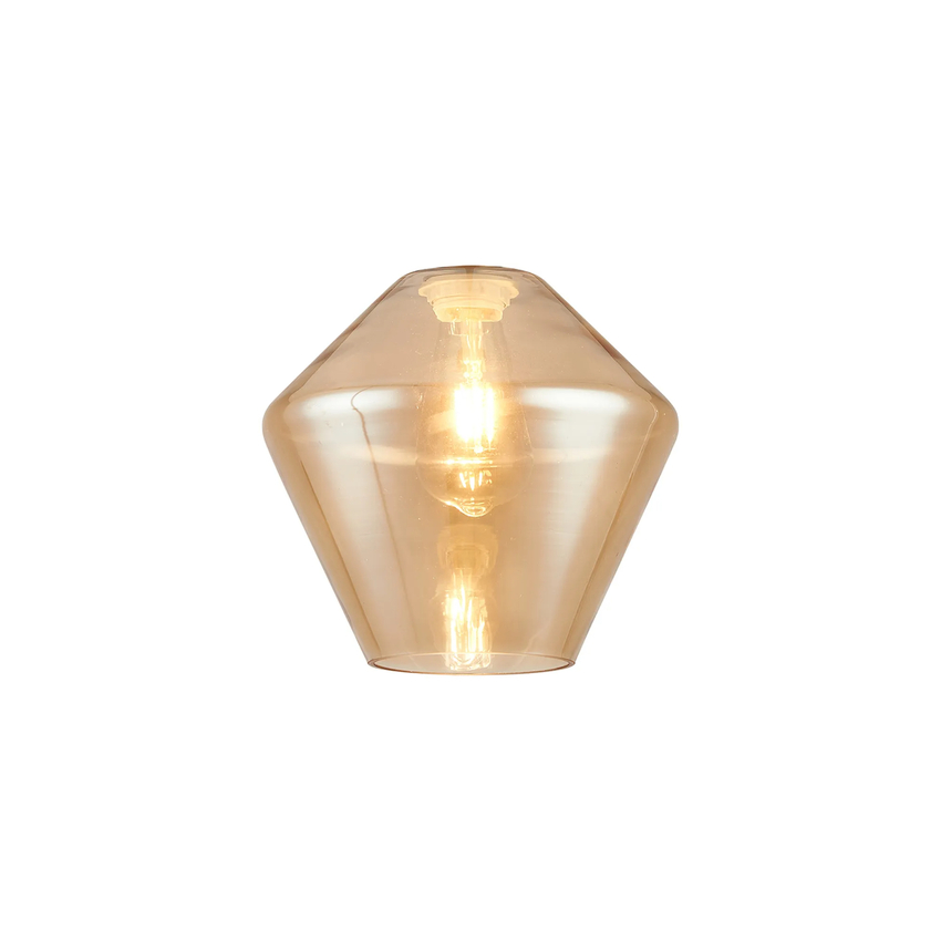 Photograph: Idolite Devine 23x21.5cm Amber Plated Diamond Glass Shade