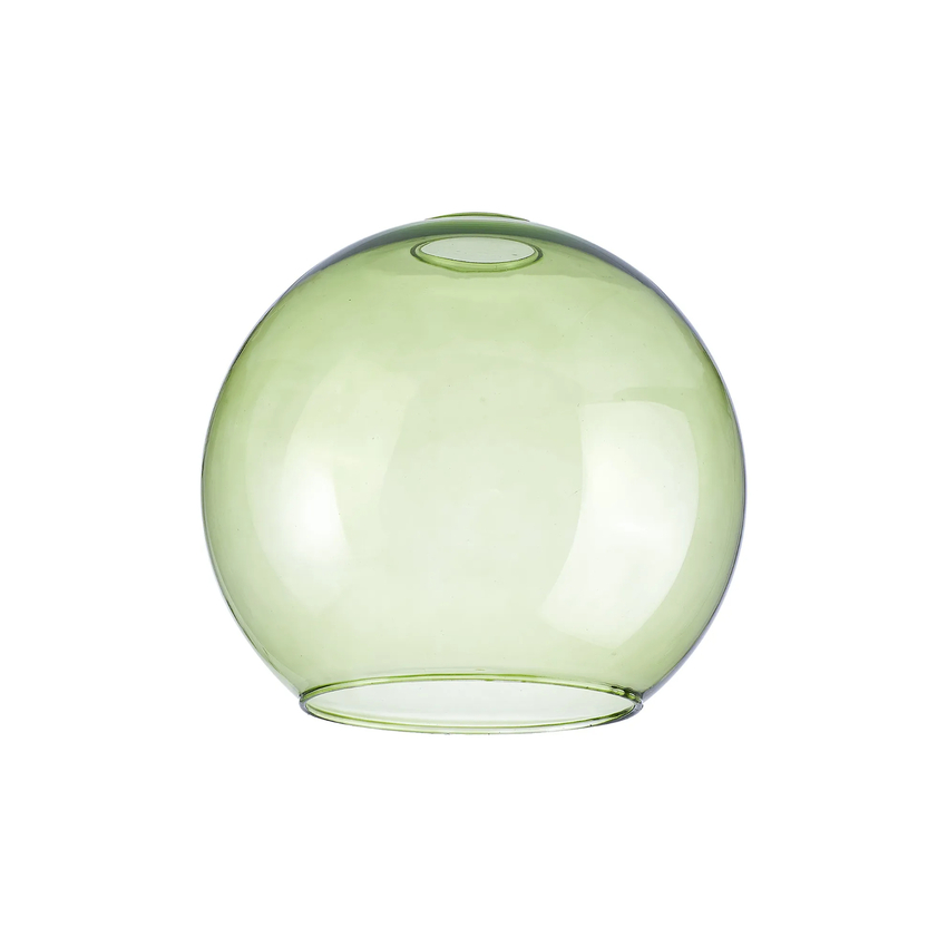 Photograph: Idolite Devine 25x22.5cm Open Mouth Round Green Globe Glass Shade