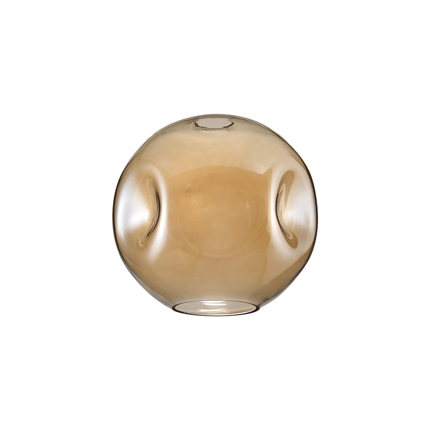 Photograph: Idolite Devine 25x23.5cm Amber Plated Round Dimple Glass Shade