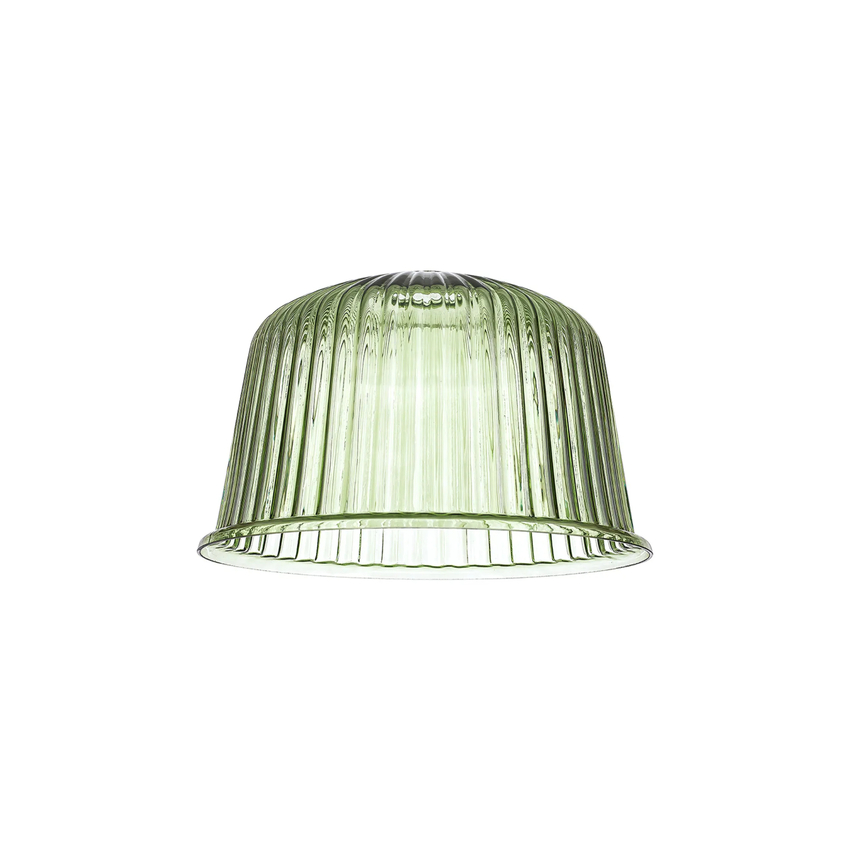 Photograph: Idolite Devine 28x17.5cm Green Ribbed Dome Glass Shade