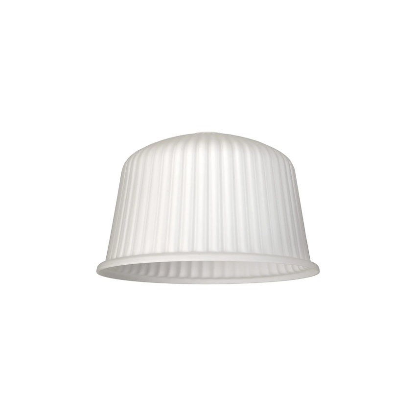 Photograph: Idolite Devine 28x17.5cm Opal Ribbed Dome Glass Shade