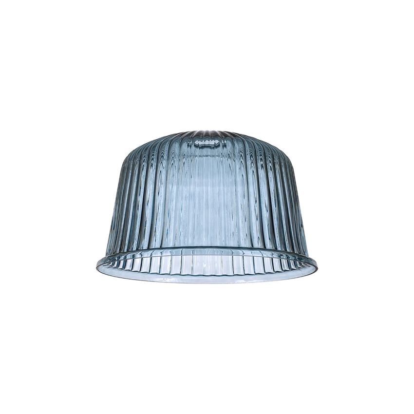 Photograph: Idolite Devine 28x17.5cm Petrol Blue Ribbed Dome Glass Shade