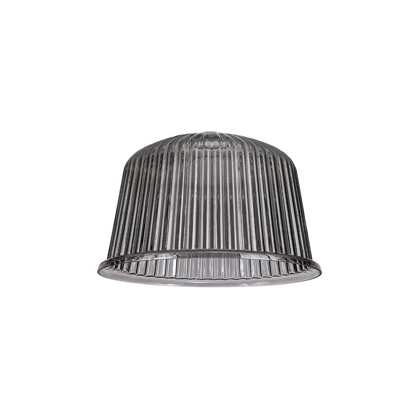 Photograph: Idolite Devine 28x17.5cm Smoke Ribbed Dome Glass Shade