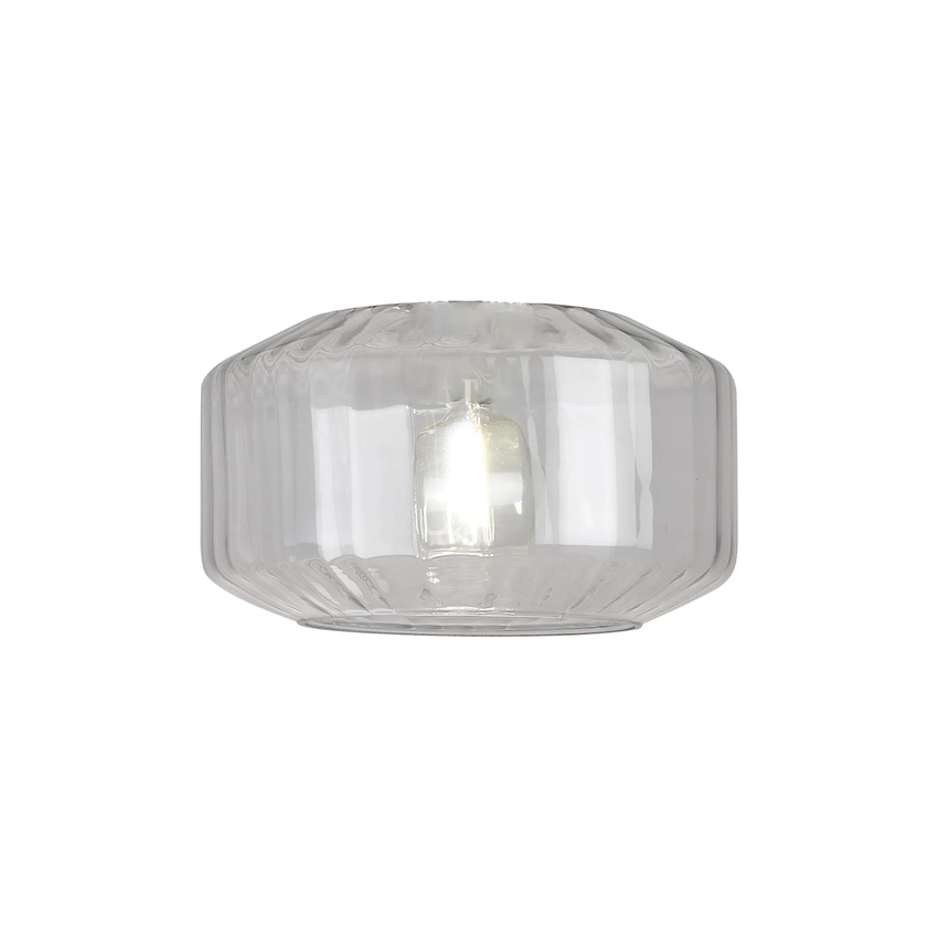Photograph: Idolite Devine 30x16.5cm Chamfered Round Rippled Glass Shade Clear