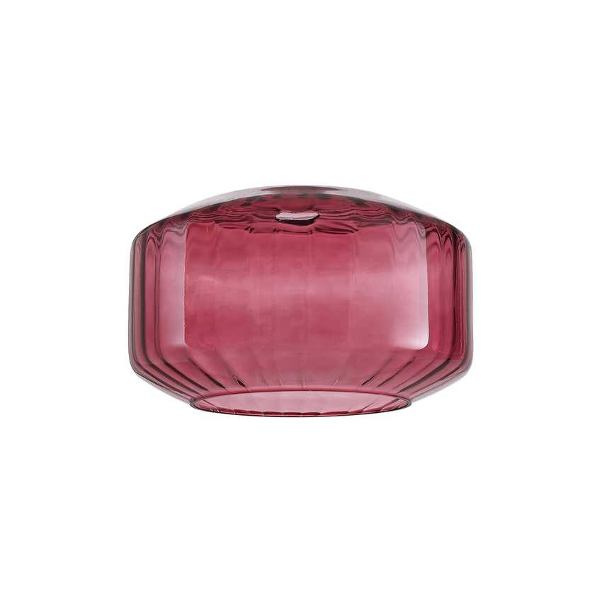 Photograph: Idolite Devine 30x16.5cm Chamfered Round Rippled Glass Shade Purple