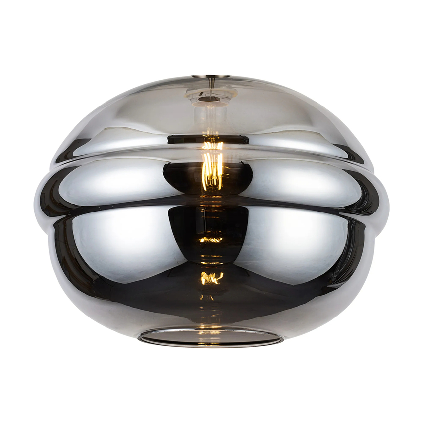 Photograph: Idolite Devine 36x27cm Open Mouth Round Ripple Smoke Round Glass (AP), Shade