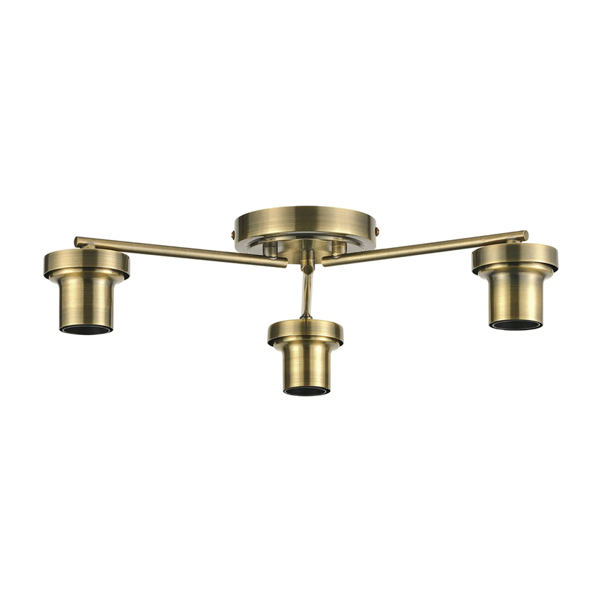 Photograph: Idolite Devine Antique Brass 3 Light Flush Ceiling (FRAME ONLY)