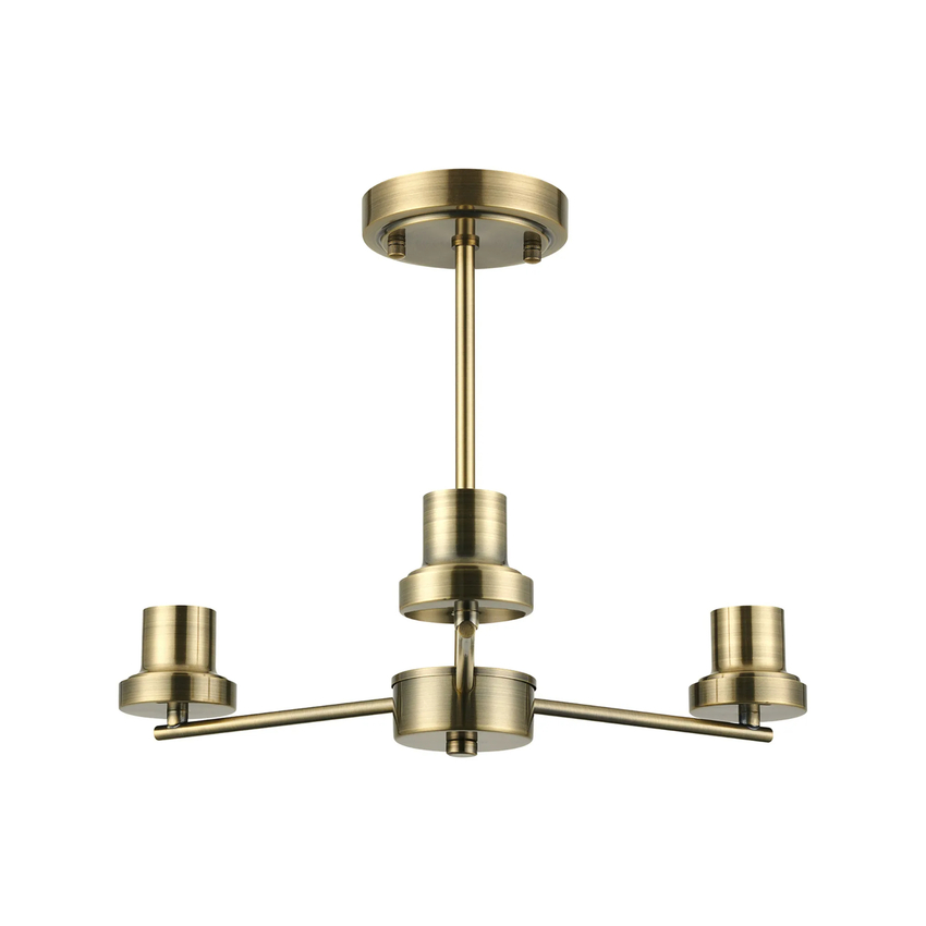 Photograph: Idolite Devine Antique Brass 3 Light Upward Semi Ceiling (FRAME ONLY)