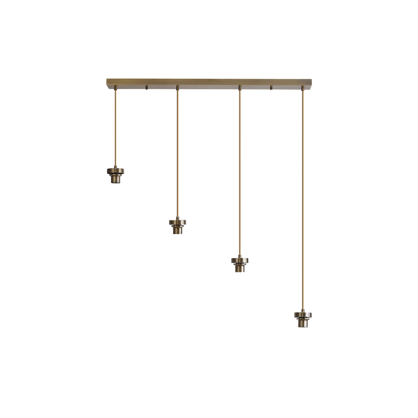 Photograph: Idolite Devine Antique Brass 4 Light E27 2m Linear Multiple Pendant (FRAME ONLY)