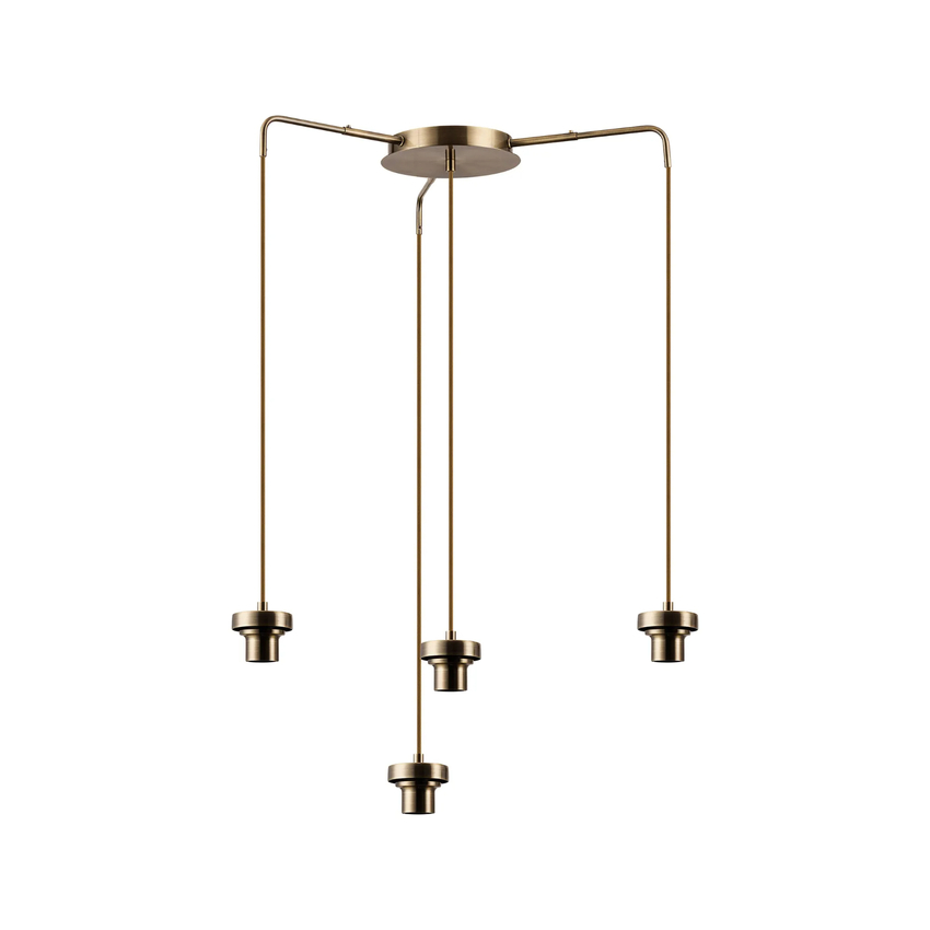 Photograph: Idolite Devine Antique Brass 4 Light E27 Round Multiple Spider Pendant (FRAME ONLY)