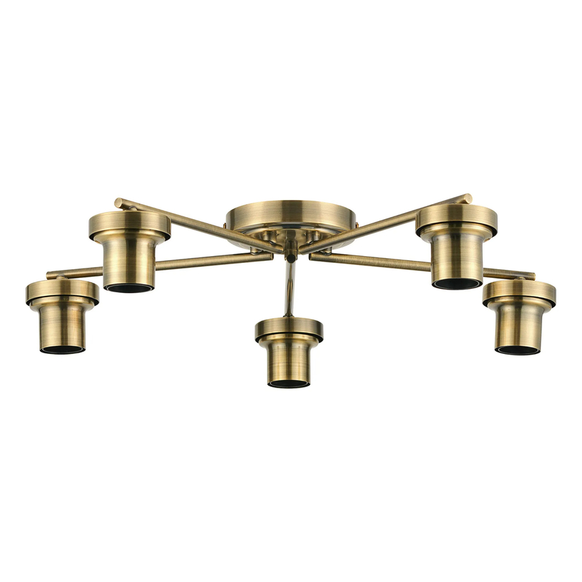 Photograph: Idolite Devine Antique Brass 5 Light Flush Ceiling (FRAME ONLY)