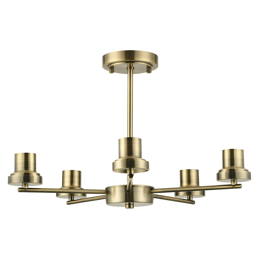 Photograph: Idolite Devine Antique Brass 5 Light Upward Semi Ceiling (FRAME ONLY)