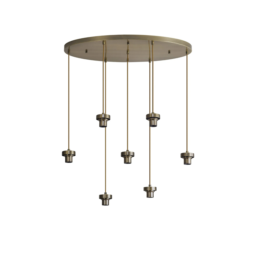 Photograph: Idolite Devine Antique Brass 7 Light E27 2m Oval Multiple Pendant (FRAME ONLY)