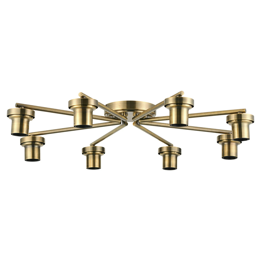 Photograph: Idolite Devine Antique Brass 8 Light Flush Ceiling (FRAME ONLY)