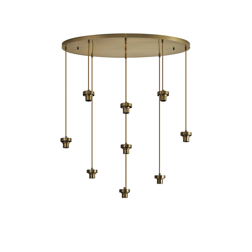 Photograph: Idolite Devine Antique Brass 9 Light E27 Oval Multiple Pendant (FRAME ONLY)