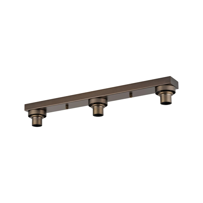 Photograph: Idolite Devine Matt Bronze 3 Light E27 Linear Flush Ceiling (FRAME ONLY)