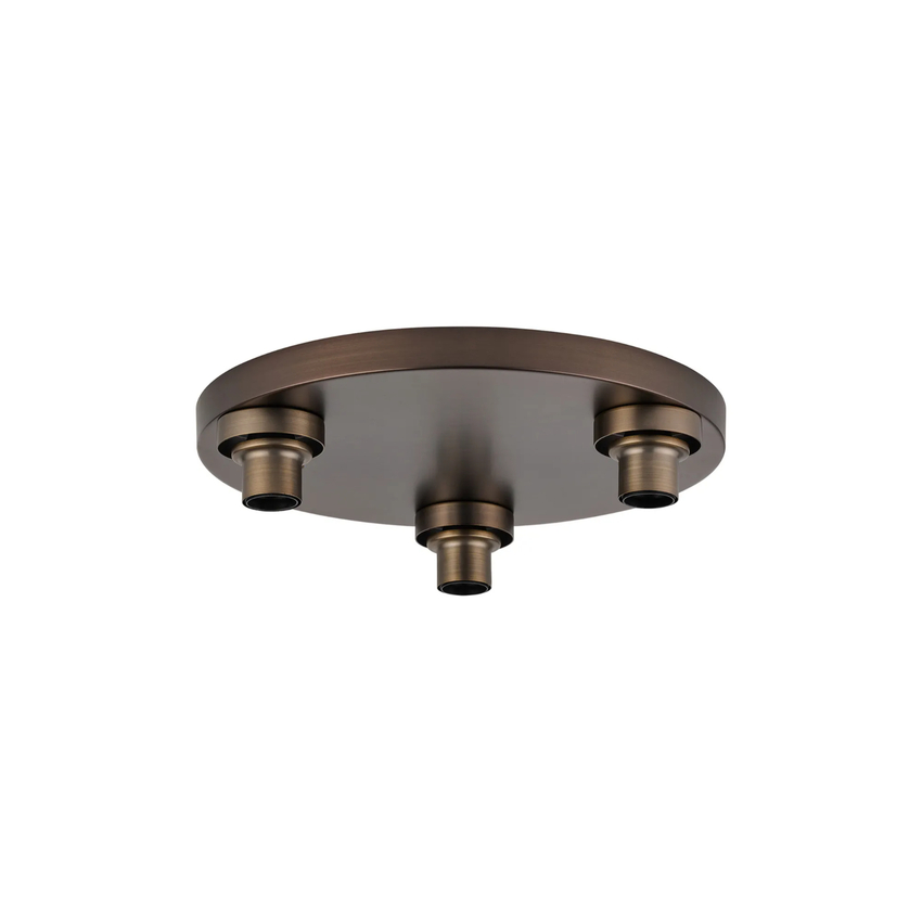 Photograph: Idolite Devine Matt Bronze 3 Light E27 Round Flush Ceiling (FRAME ONLY)