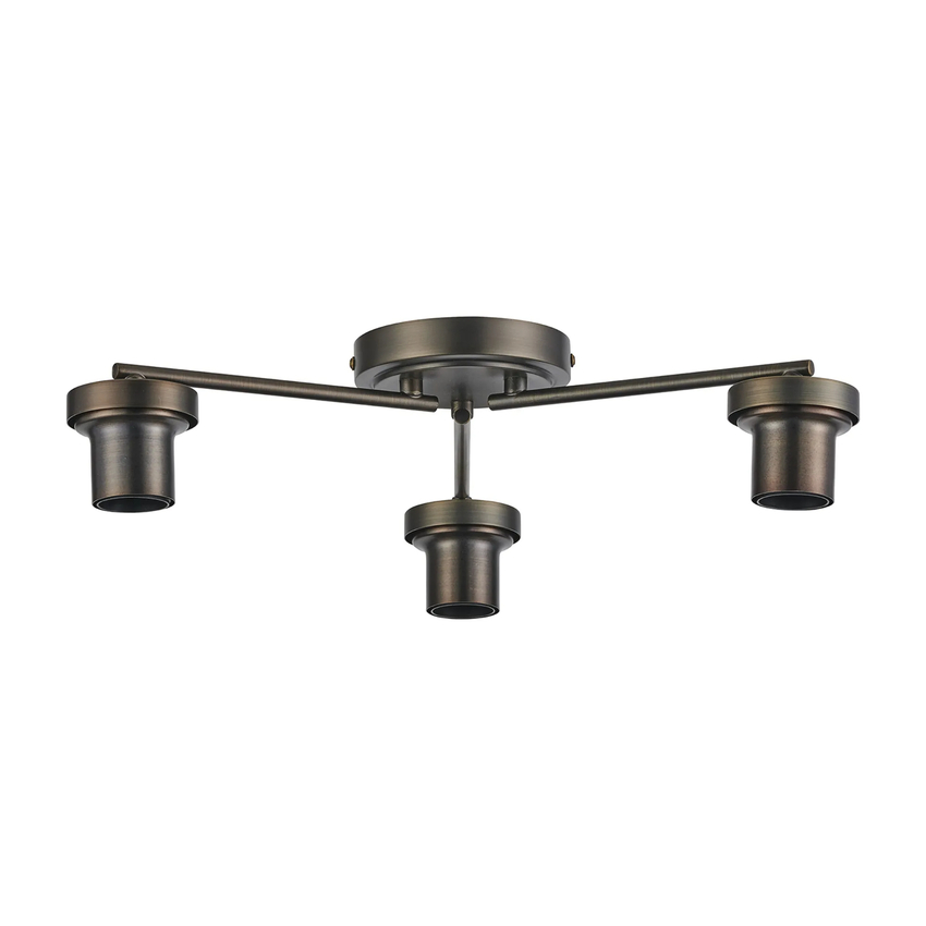 Photograph: Idolite Devine Matt Bronze 3 Light Flush Ceiling (FRAME ONLY)