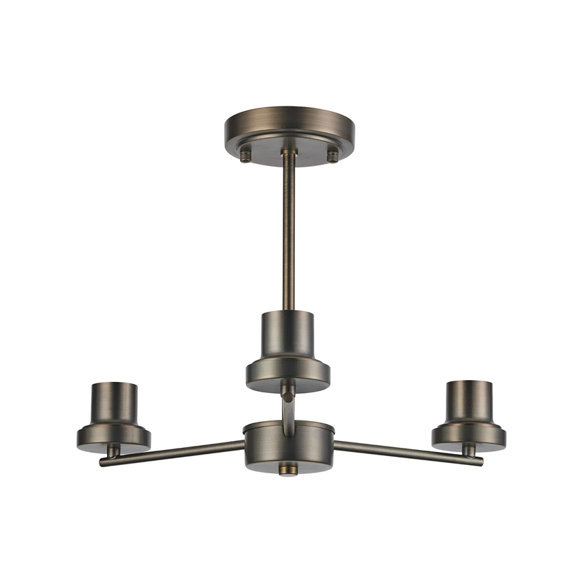 Photograph: Idolite Devine Matt Bronze 3 Light Upward Semi Ceiling (FRAME ONLY)