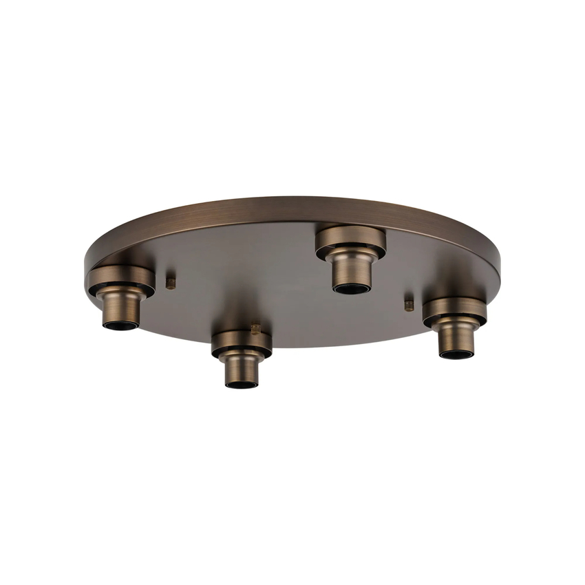 Photograph: Idolite Devine Matt Bronze 4 Light E27 Round Flush Ceiling (FRAME ONLY)