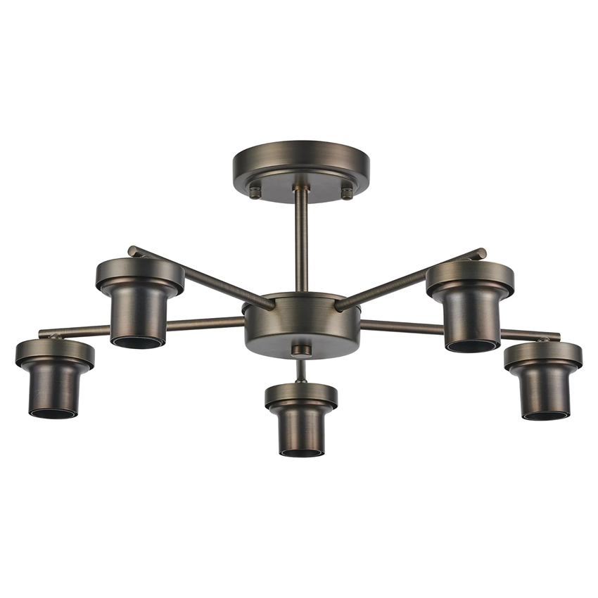 Photograph: Idolite Devine Matt Bronze 5 Light Downward Semi Ceiling (FRAME ONLY)