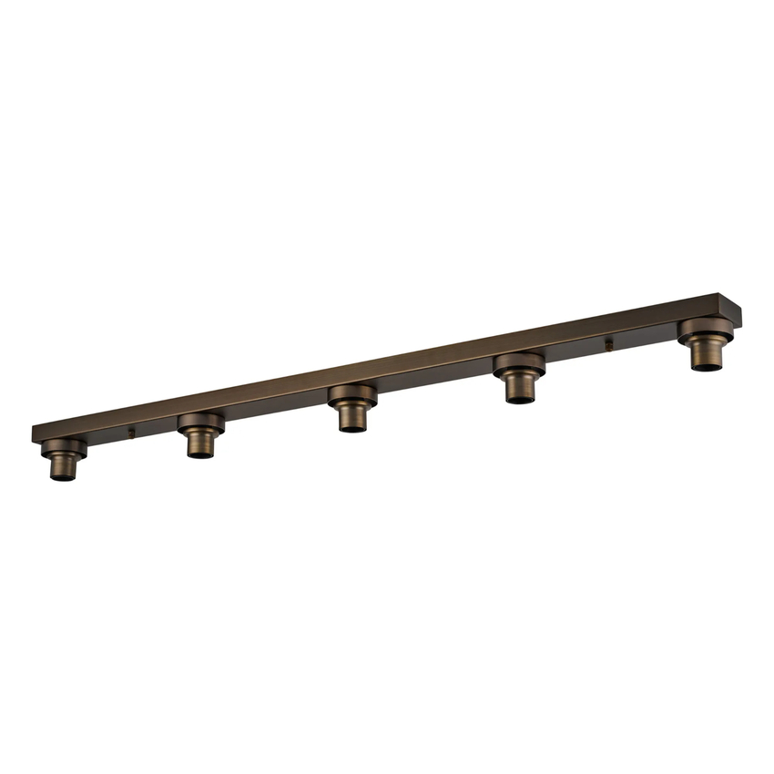 Photograph: Idolite Devine Matt Bronze 5 Light E27 Linear Flush Ceiling (FRAME ONLY)