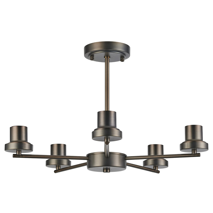 Photograph: Idolite Devine Matt Bronze 5 Light Upward Semi Ceiling (FRAME ONLY)