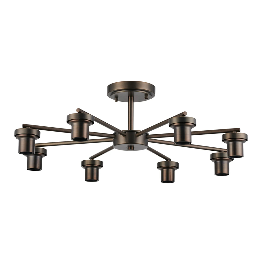 Photograph: Idolite Devine Matt Bronze 8 Light Downward Semi Ceiling (FRAME ONLY)