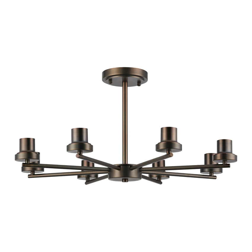 Photograph: Idolite Devine Matt Bronze 8 Light Upward Semi Ceiling (FRAME ONLY)
