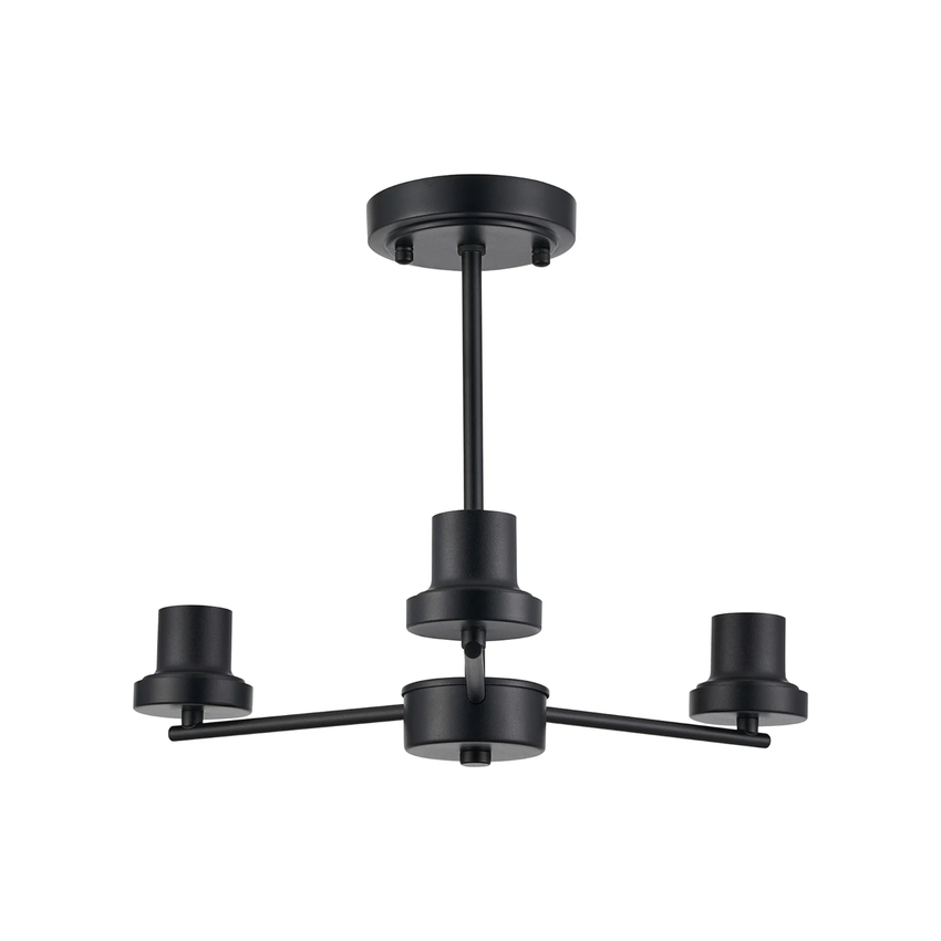 Photograph: Idolite Devine Satin Black 3 Light Upward Semi Ceiling (FRAME ONLY)