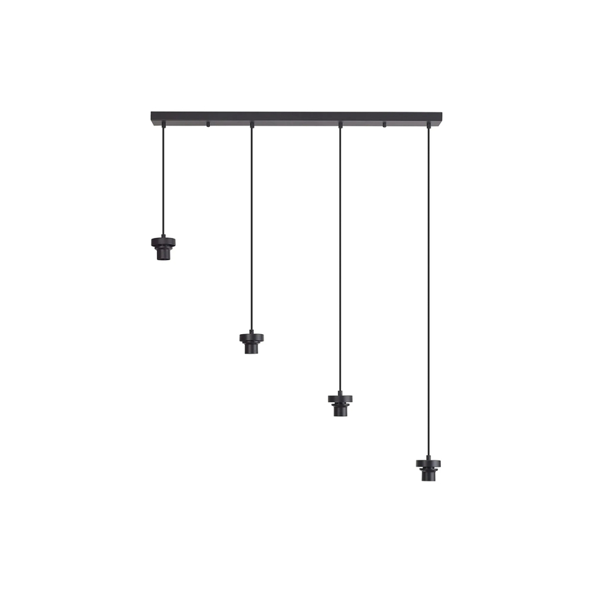 Photograph: Idolite Devine Satin Black 4 Light E27 2m Linear Multiple Pendant (FRAME ONLY)