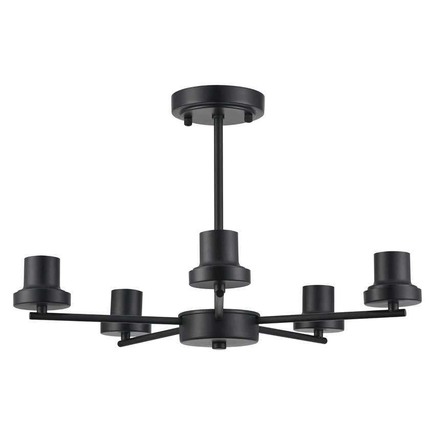 Photograph: Idolite Devine Satin Black 5 Light Upward Semi Ceiling (FRAME ONLY)