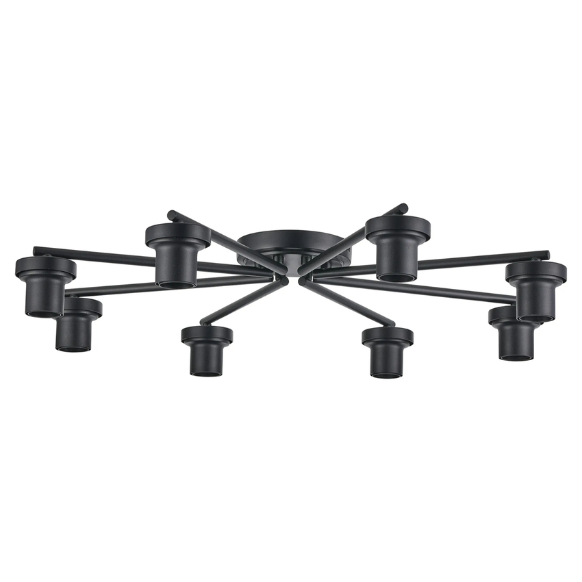 Photograph: Idolite Devine Satin Black 8 Light Flush Ceiling (FRAME ONLY)